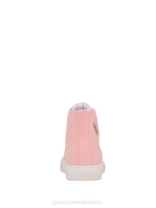GUESS zapatillas altas prize de lona mujer 0P8X3380 Rosa claro calzado