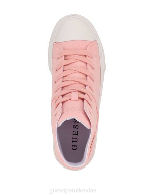 GUESS zapatillas altas prize de lona mujer 0P8X3380 Rosa claro calzado