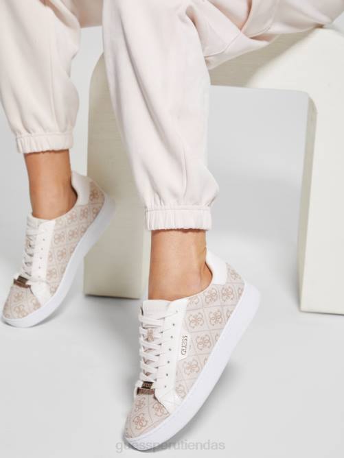 GUESS zapatillas bajas Renzy con logo grabado mujer 0P8X3358 oscuro natural calzado
