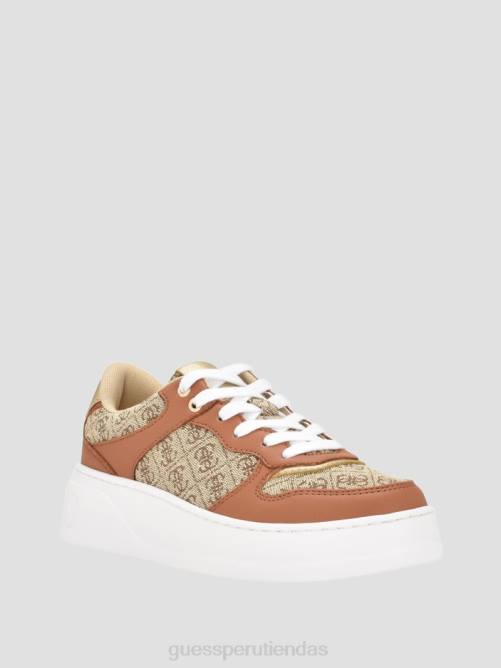 GUESS zapatillas bajas con logo cleva mujer 0P8X3350 marrón medio calzado