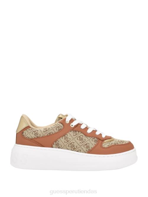 GUESS zapatillas bajas con logo cleva mujer 0P8X3350 marrón medio calzado