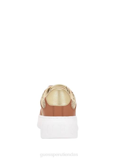 GUESS zapatillas bajas con logo cleva mujer 0P8X3350 marrón medio calzado