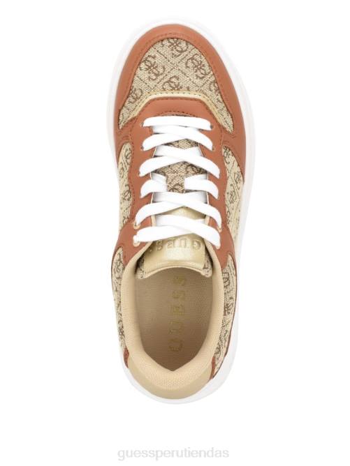 GUESS zapatillas bajas con logo cleva mujer 0P8X3350 marrón medio calzado