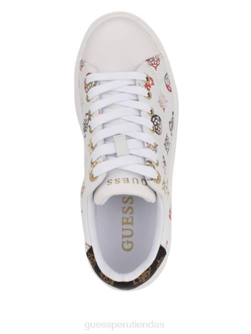 GUESS zapatillas bajas denesa con peonías mujer 0P8X3327 blanco floral calzado