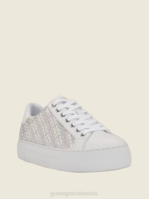GUESS zapatillas bajas gelsen con logo de strass mujer 0P8X3343 plata 040 calzado