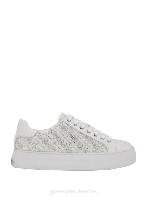 GUESS zapatillas bajas gelsen con logo de strass mujer 0P8X3343 plata 040 calzado