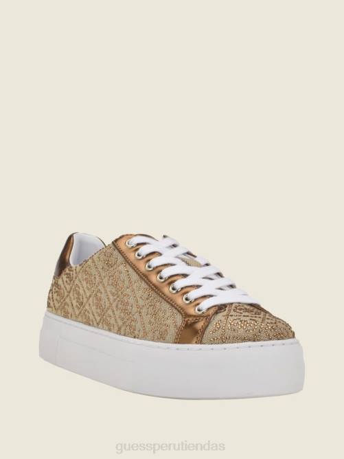 GUESS zapatillas bajas gelsen con logo de strass mujer 0P8X3348 bronce calzado