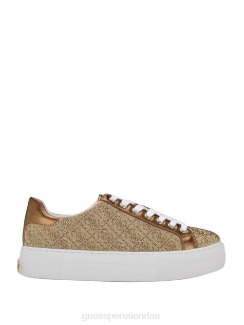 GUESS zapatillas bajas gelsen con logo de strass mujer 0P8X3348 bronce calzado