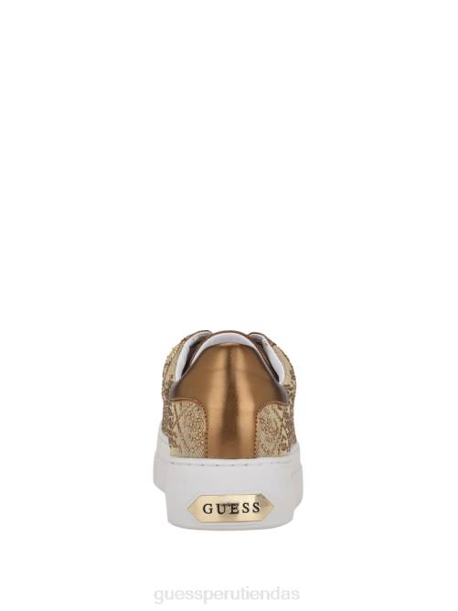 GUESS zapatillas bajas gelsen con logo de strass mujer 0P8X3348 bronce calzado