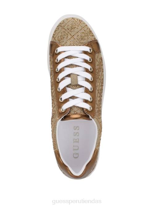 GUESS zapatillas bajas gelsen con logo de strass mujer 0P8X3348 bronce calzado