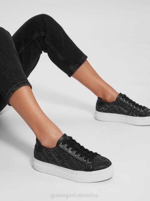 GUESS zapatillas bajas gelsen con logo de strass mujer 0P8X3355 negro calzado