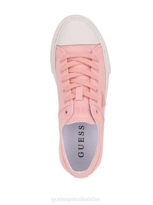 GUESS zapatillas bajas pranze de lona mujer 0P8X3366 Rosa claro calzado