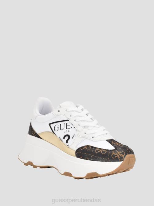 GUESS zapatillas calebb con logo estampado mujer 0P8X3337 blanco calzado