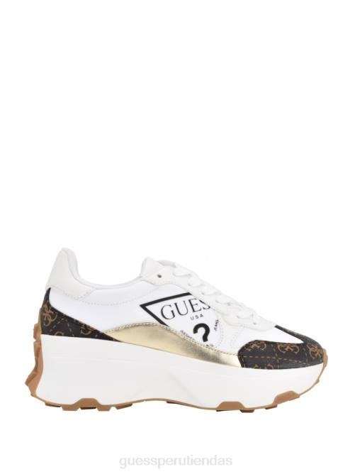 GUESS zapatillas calebb con logo estampado mujer 0P8X3337 blanco calzado