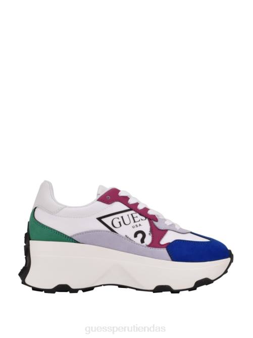 GUESS zapatillas calebb con logo estampado mujer 0P8X3351 graffiti blanco calzado
