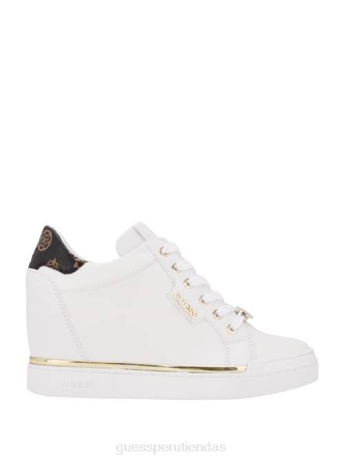 GUESS zapatillas con cuña oculta más rápidas mujer 0P8X3374 blanco floral calzado
