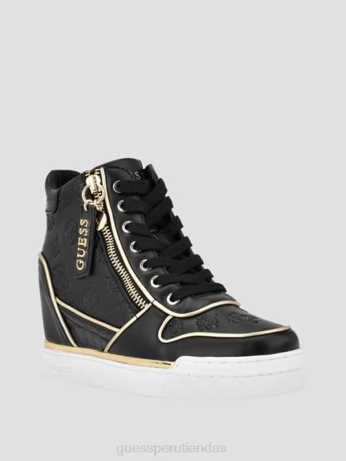 GUESS zapatillas fiora con cuña y logo mujer 0P8X3379 negro calzado