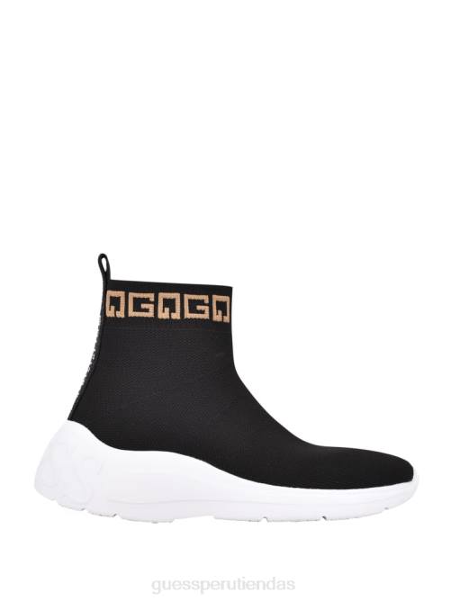 GUESS zapatillas sindera estilo calcetín mujer 0P8X2533 multi tela marrón calzado