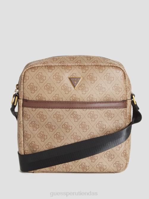 GUESS Bandolera cuadrada con cremallera superior inteligente Vezzola hombres 0P8X3244 bambú accesorio
