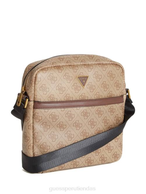 GUESS Bandolera cuadrada con cremallera superior inteligente Vezzola hombres 0P8X3244 bambú accesorio