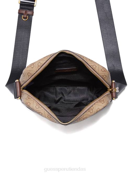 GUESS Bandolera cuadrada con cremallera superior inteligente Vezzola hombres 0P8X3244 bambú accesorio