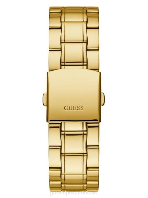 GUESS reloj analógico de diamantes hombres 0P8X3550 tono dorado y negro accesorio
