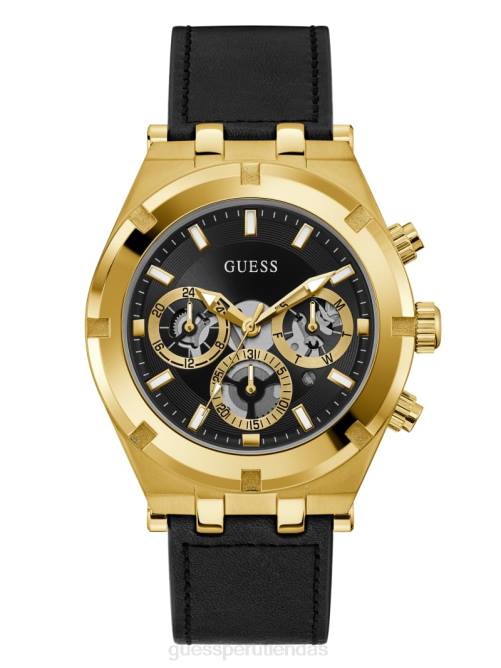 GUESS reloj multifunción de cuero hombres 0P8X3914 oro accesorio