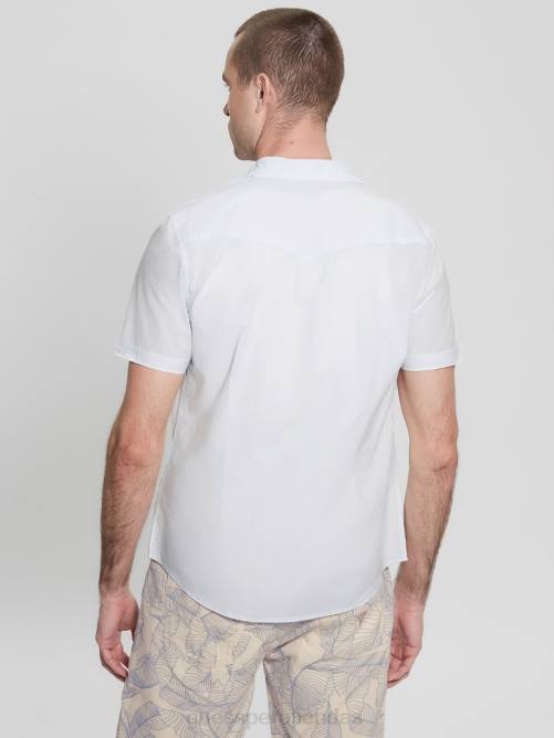 GUESS camisa de nottingham hombres 0P8X3983 azul polar vestir