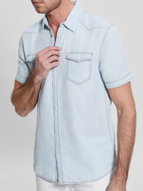 GUESS camisa vaquera truckee estilo western hombres 0P8X3987 ilusiones vestir