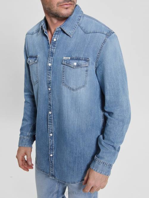 GUESS camisa vaquera truckee estilo western hombres 0P8X4001 palacio vestir