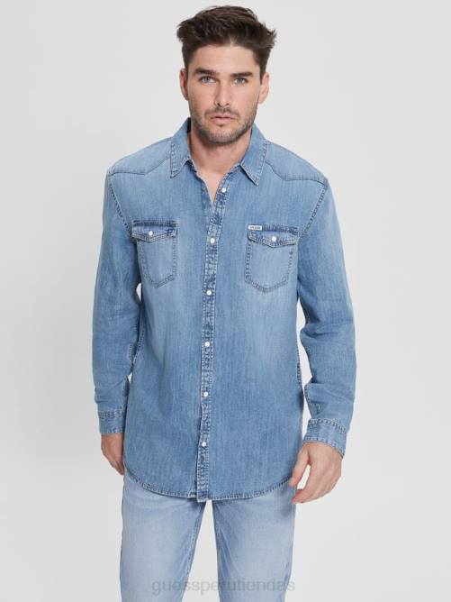 GUESS camisa vaquera truckee estilo western hombres 0P8X4001 palacio vestir