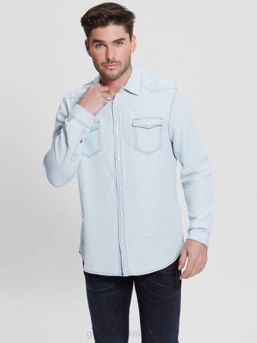 GUESS camisa vaquera truckee estilo western hombres 0P8X4026 ilusiones vestir