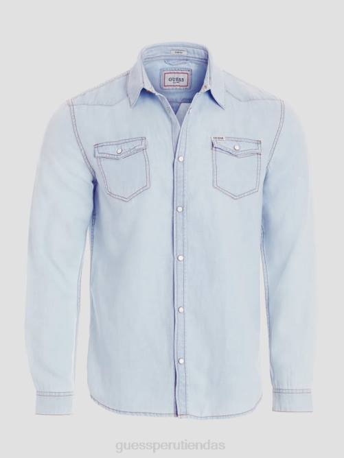 GUESS camisa vaquera truckee estilo western hombres 0P8X4026 ilusiones vestir