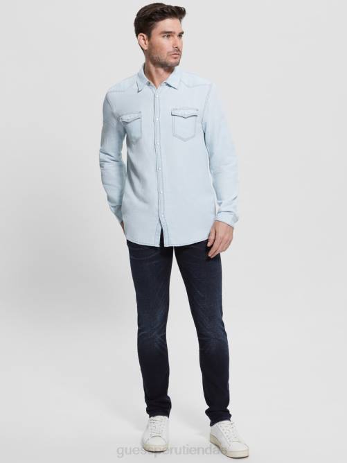 GUESS camisa vaquera truckee estilo western hombres 0P8X4026 ilusiones vestir