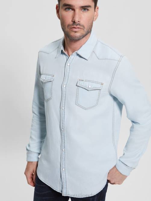 GUESS camisa vaquera truckee estilo western hombres 0P8X4026 ilusiones vestir