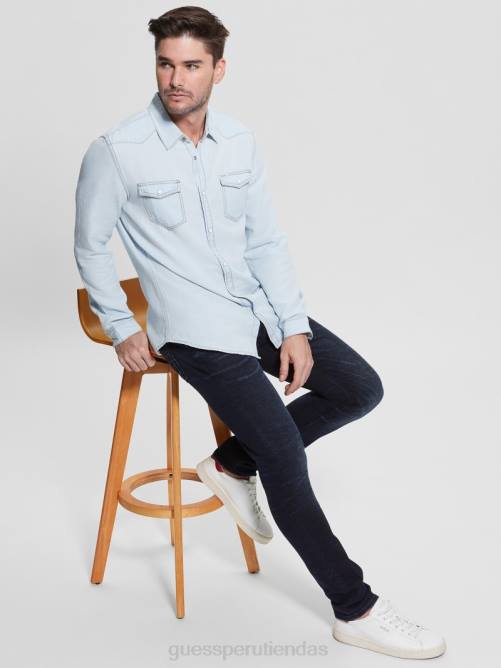 GUESS camisa vaquera truckee estilo western hombres 0P8X4026 ilusiones vestir