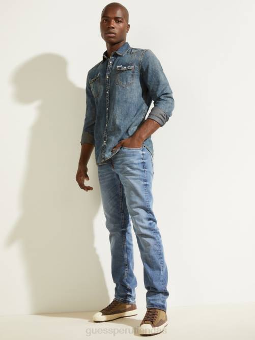 GUESS camisa vaquera truckee estilo western hombres 0P8X4069 acadia vestir