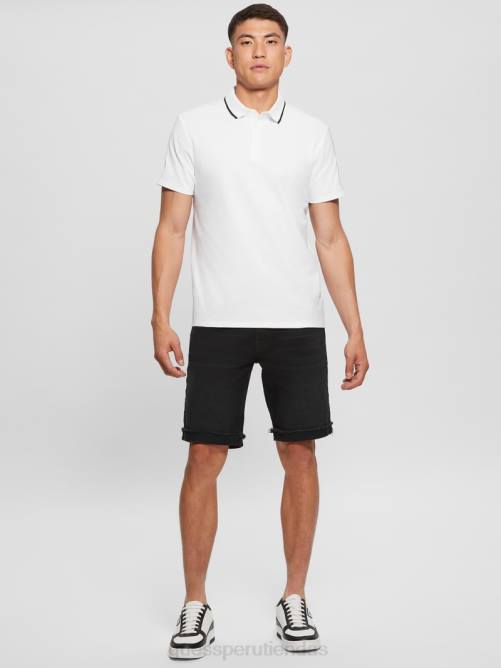 GUESS polo con cinta de piqué paul hombres 0P8X4020 blanco puro vestir