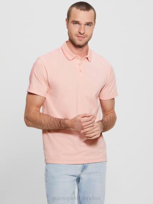 GUESS polo con cinta de piqué paul hombres 0P8X4071 flor rosa claro vestir