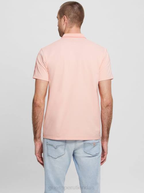 GUESS polo con cinta de piqué paul hombres 0P8X4071 flor rosa claro vestir