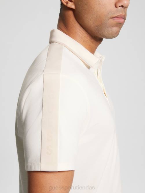 GUESS polo con cinta de piqué paul hombres 0P8X4180 crema de vainilla vestir