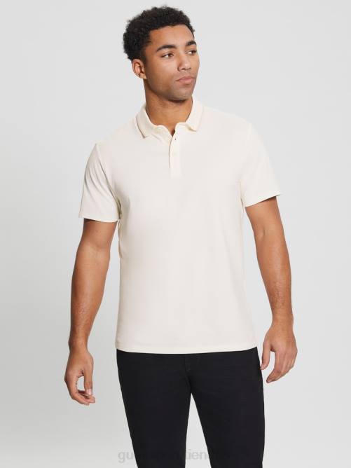 GUESS polo con cinta de piqué paul hombres 0P8X4180 crema de vainilla vestir