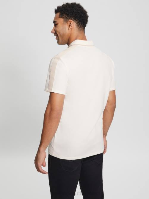 GUESS polo con cinta de piqué paul hombres 0P8X4180 crema de vainilla vestir