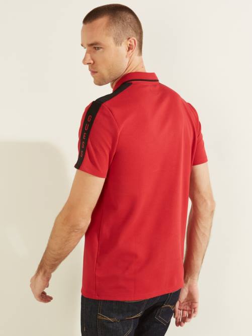 GUESS polo con cinta del logo en piqué hombres 0P8X4090 chile rojo vestir
