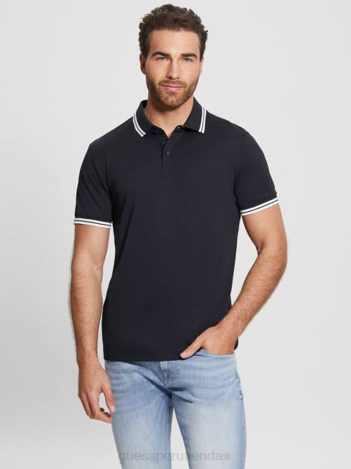 GUESS polo de piqué deportivo hombres 0P8X3977 azul elegante vestir