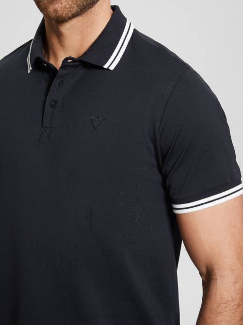 GUESS polo de piqué deportivo hombres 0P8X3977 azul elegante vestir