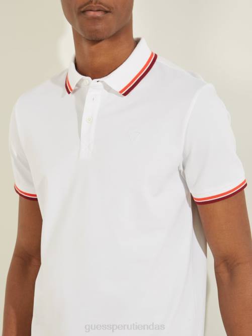 GUESS polo de piqué deportivo hombres 0P8X4055 blanco puro vestir