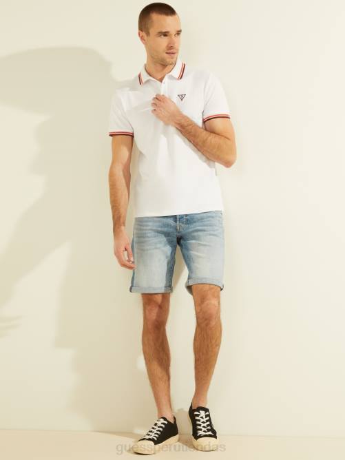 GUESS polo deportivo de piqué con logo hombres 0P8X4041 blanco puro vestir
