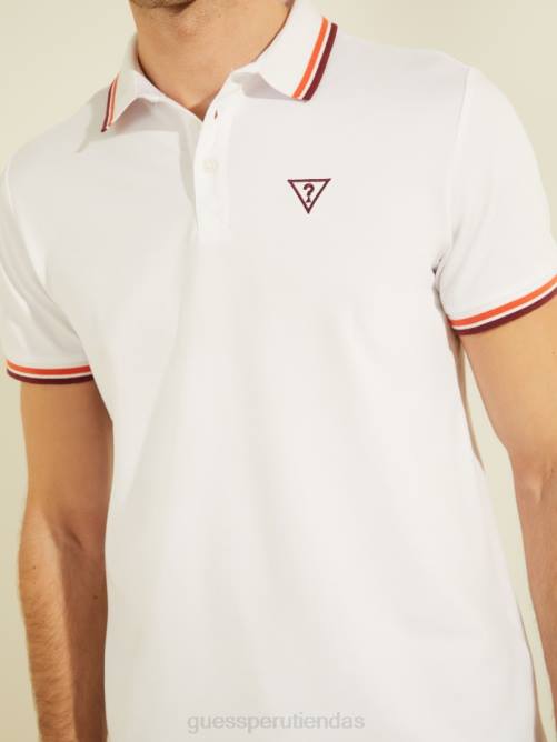 GUESS polo deportivo de piqué con logo hombres 0P8X4041 blanco puro vestir