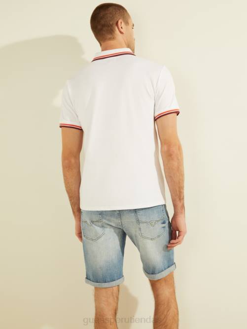 GUESS polo deportivo de piqué con logo hombres 0P8X4041 blanco puro vestir